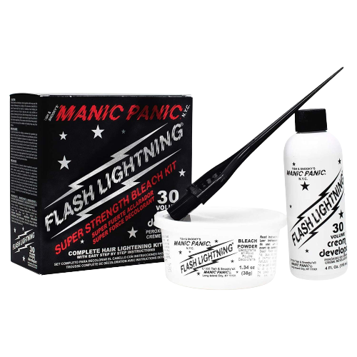 MANIC PANIC Flash Lightning Hair Bleach Kit, least damaging hair bleach brand