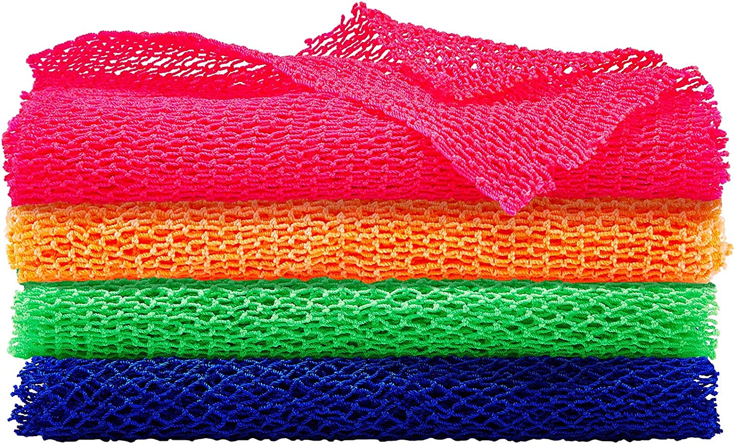 4 African bath sponge nets, in different colors