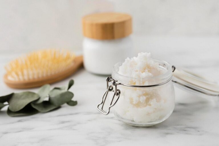 Jar with natural dry shampoo